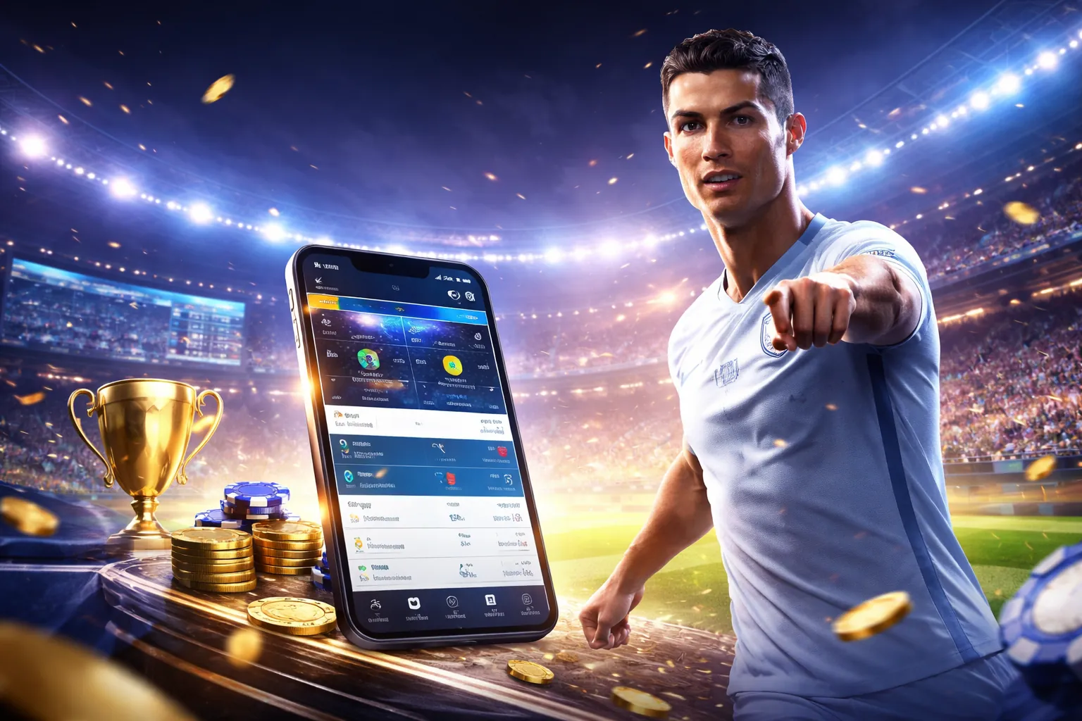 Sân vận động với màn hình hiển thị tỷ lệ cá cược 89 bet